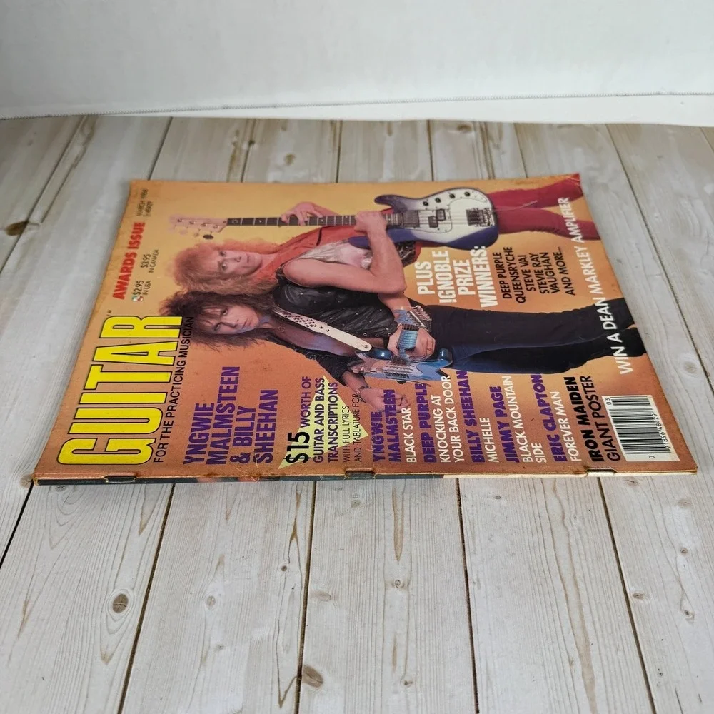 Guitar Mag Mar 1986 Awards Yngwie Malmsteen Iron Maiden Poster